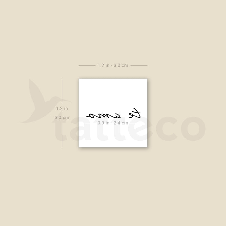 Te Amo Temporary Tattoo - Set of 3