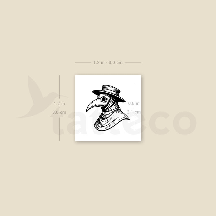 Plague Doctor Mask Temporary Tattoo - Set of 3