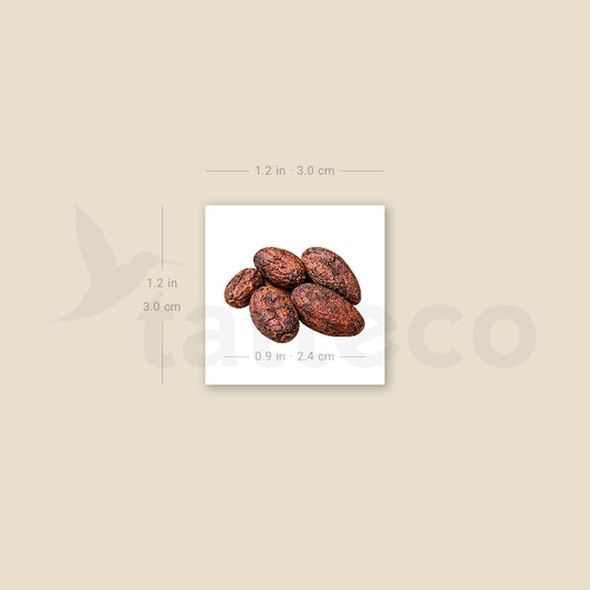 Cocoa Beans Temporary Tattoo - Set of 3
