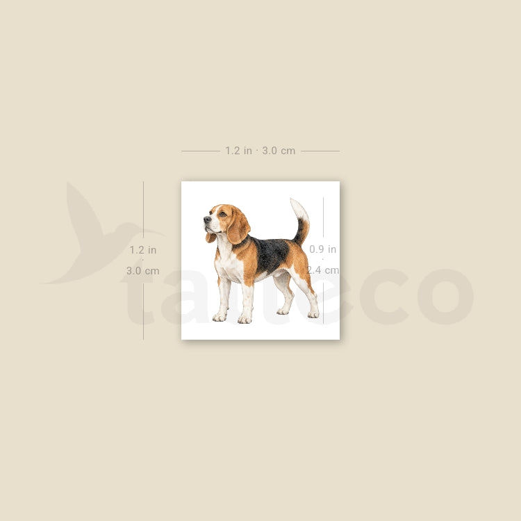 Watercolor Beagle Temporary Tattoo - Set of 3