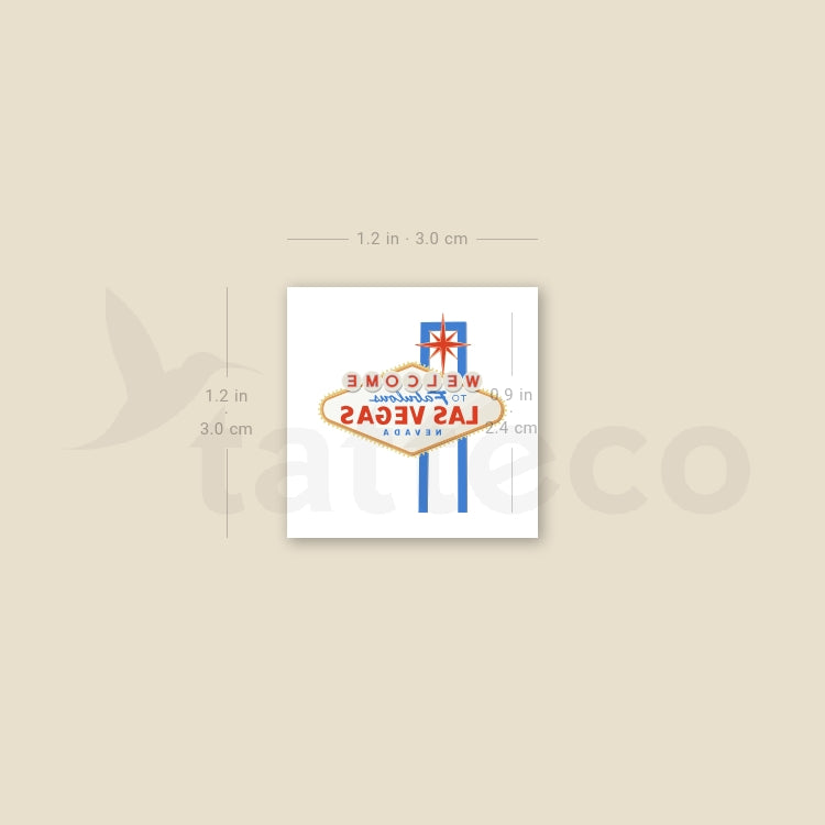 Small Welcome To Las Vegas Sign Temporary Tattoo - Set of 3