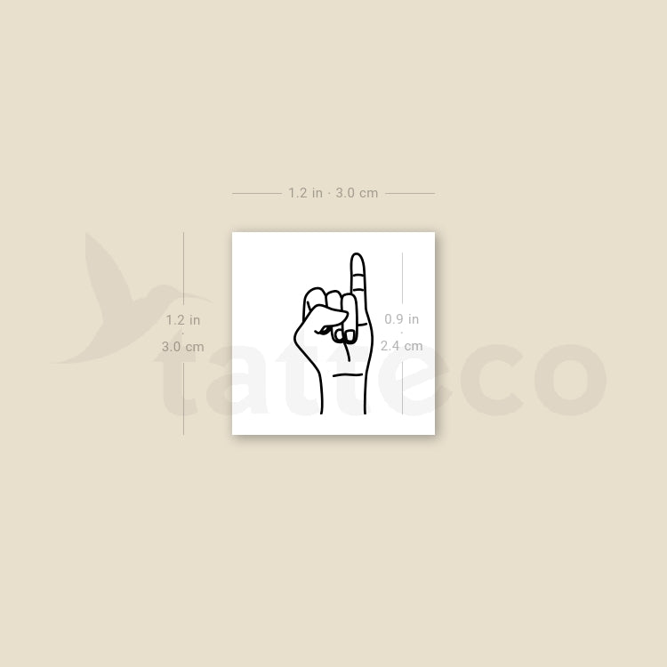Sign Language I Temporary Tattoo - Set of 3