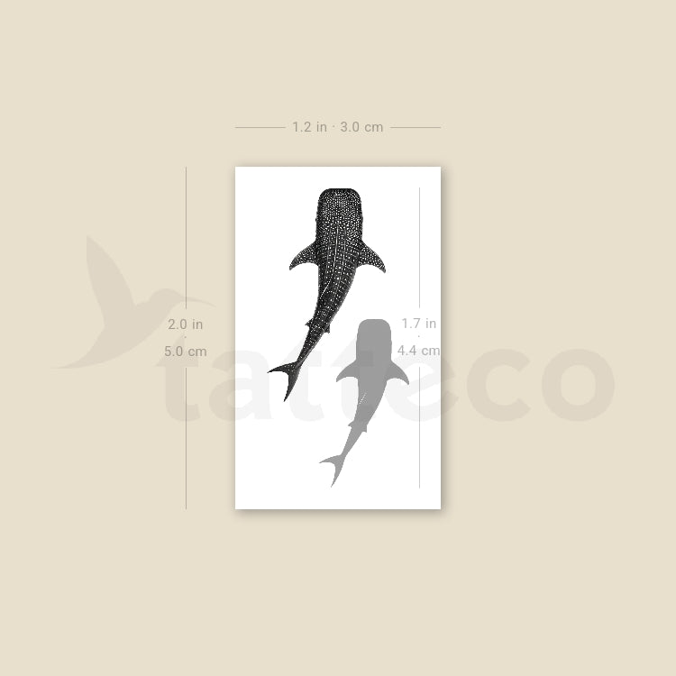 Whale Shark Temporary Tattoo - Set of 3