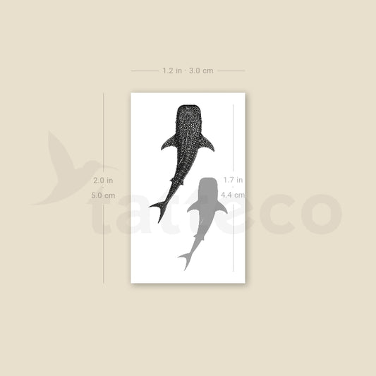 Whale Shark Temporary Tattoo - Set of 3