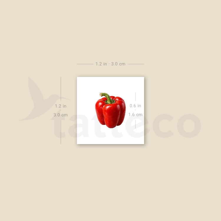 Bell Pepper Temporary Tattoo - Set of 3