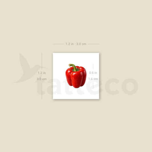 Bell Pepper Temporary Tattoo - Set of 3