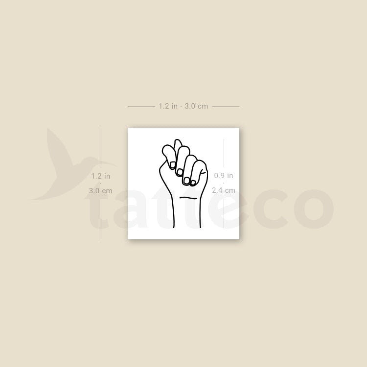 Sign Language T Temporary Tattoo - Set of 3
