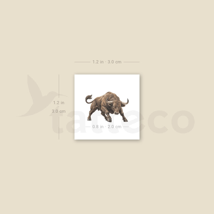 Charging Bull Temporary Tattoo - Set of 3