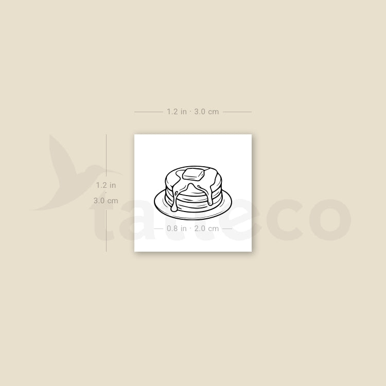 Pancakes Temporary Tattoo - Set of 3