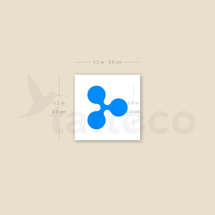 Tatuaje temporal del logotipo de Ripple - Juego de 3