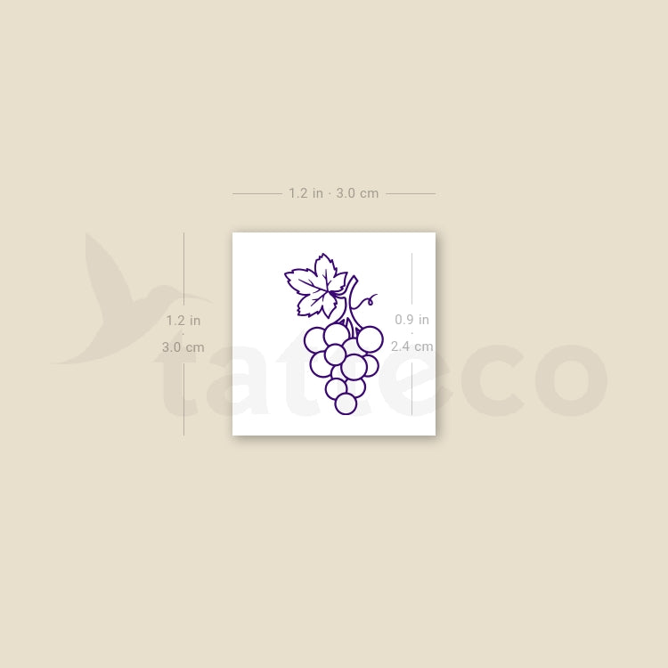 Grapes Temporary Tattoo - Set of 3