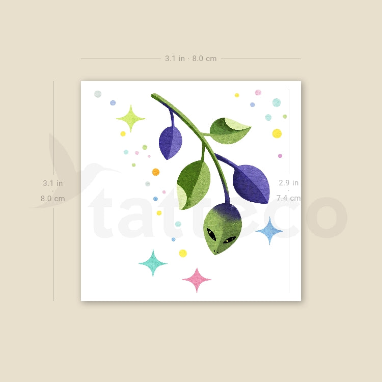 Alien Leaves By Ann Lilya Temporary Tattoo - Set of 3