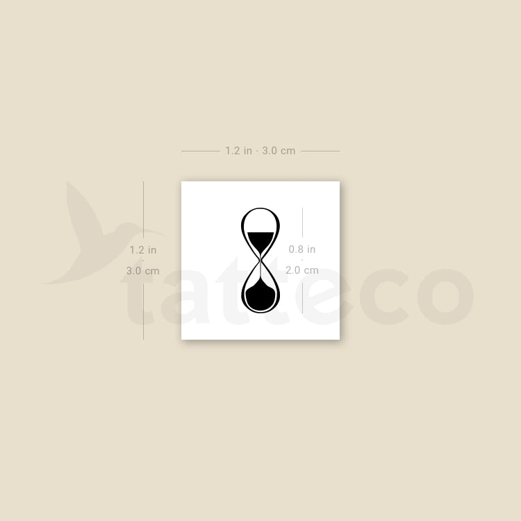 Tatuaje temporal de reloj de arena infinito (juego de 3)