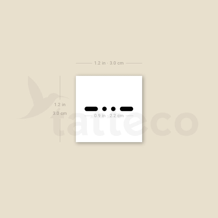 Morse Code X Temporary Tattoo - Set of 3
