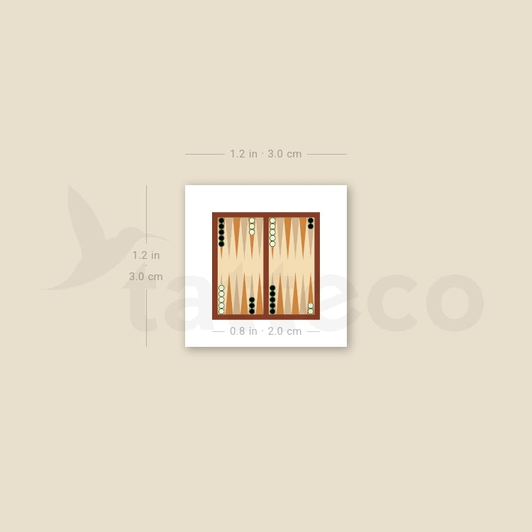 Tatuaje temporal de backgammon - Juego de 3
