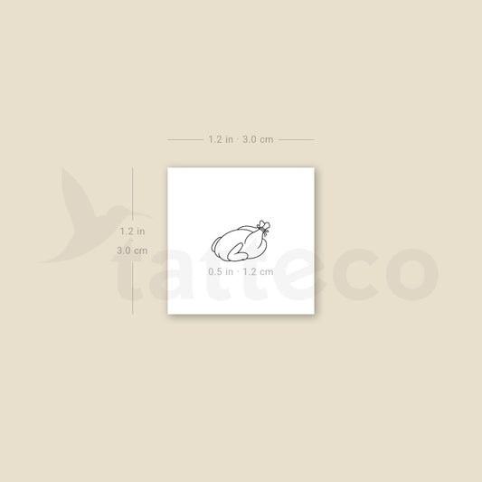Little Roast Chicken Temporary Tattoo - Set of 3