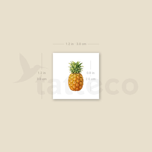 Watercolor Pineapple Temporary Tattoo - Set of 3