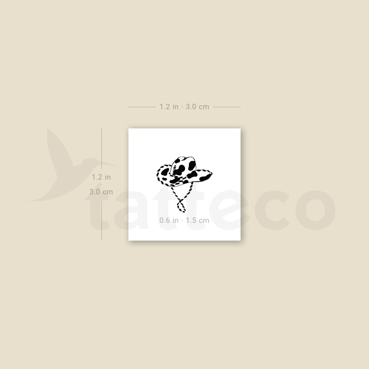 Cow Skin Cowboy Hat Temporary Tattoo - Set of 3