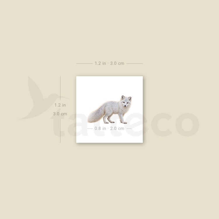 Little Arctic Fox Temporary Tattoo - Set of 3