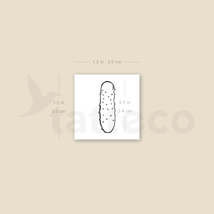Cucumber Temporary Tattoo - Set of 3