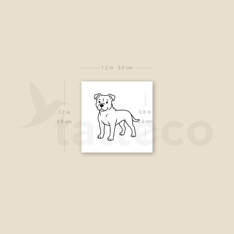 Little Pit Bull Temporary Tattoo - Set of 3