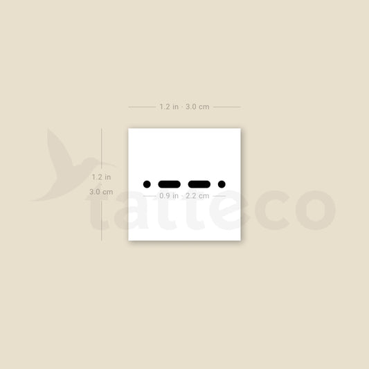 Morse Code P Temporary Tattoo - Set of 3
