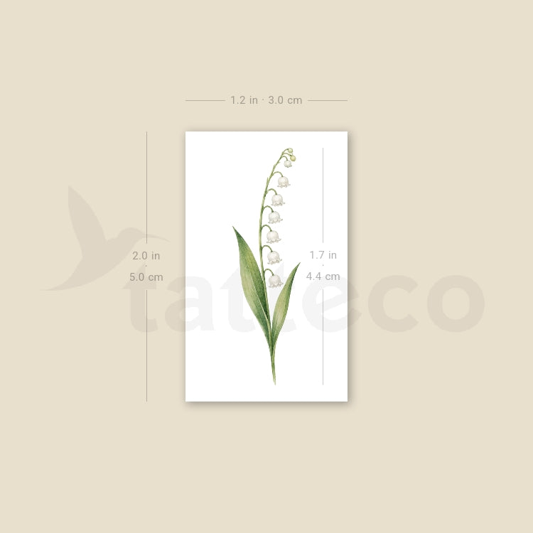Watercolor Lily Of The Valley Temporary Tattoo - Set of 3