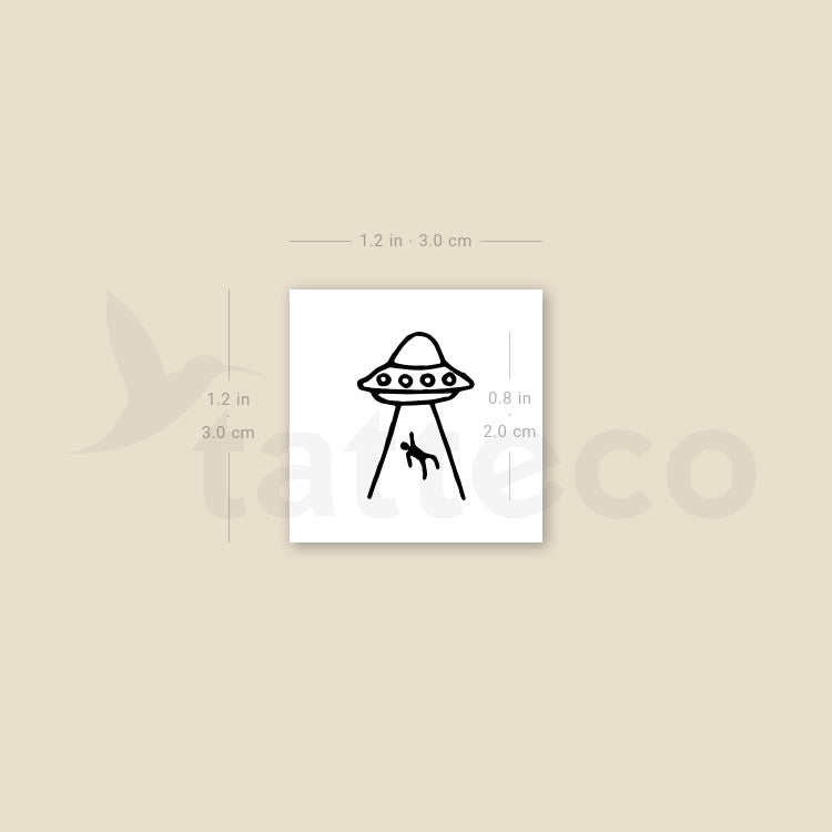 Small Alien Abduction Temporary Tattoo - Set of 3