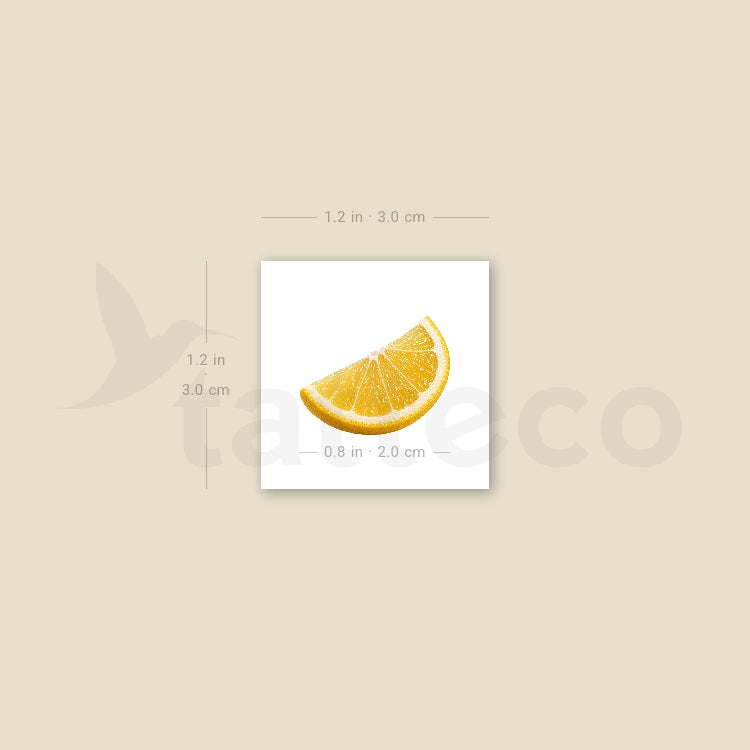 Realistic Lemon Slice Temporary Tattoo - Set of 3