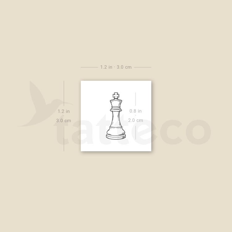 Chess King Temporary Tattoo - Set of 3