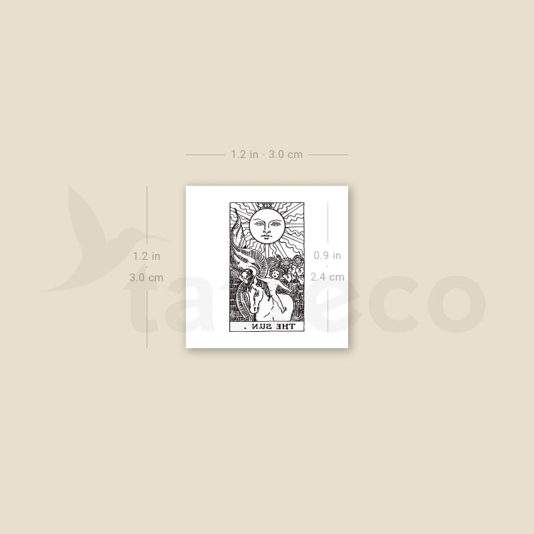 Little The Sun Tarot Card Temporary Tattoo - Set of 3