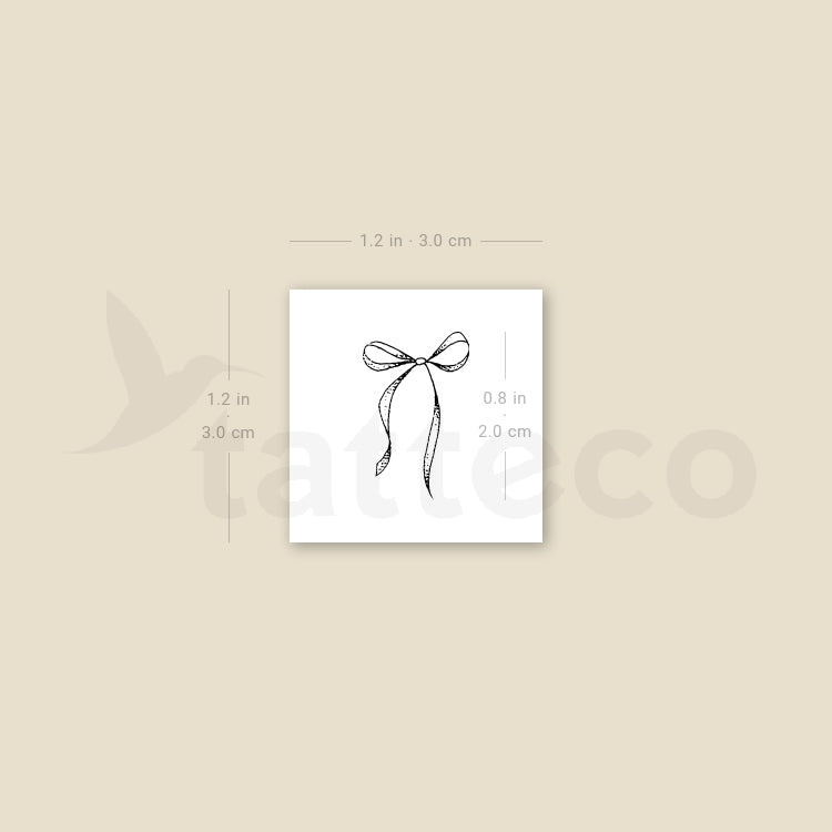 Little Ribbon Bow Temporary Tattoo - Set of 3