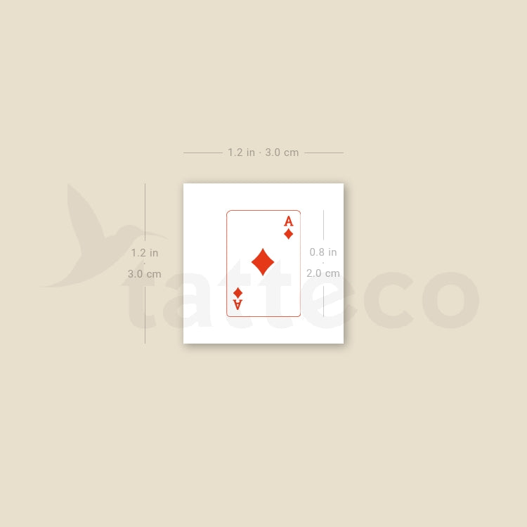 Ace Of Diamonds Card Temporary Tattoo - Set of 3