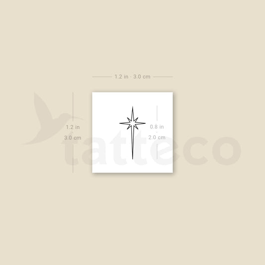 Fine Line Star Of Bethlehem Temporary Tattoo - Set of 3