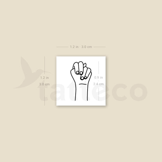 Sign Language N Temporary Tattoo - Set of 3