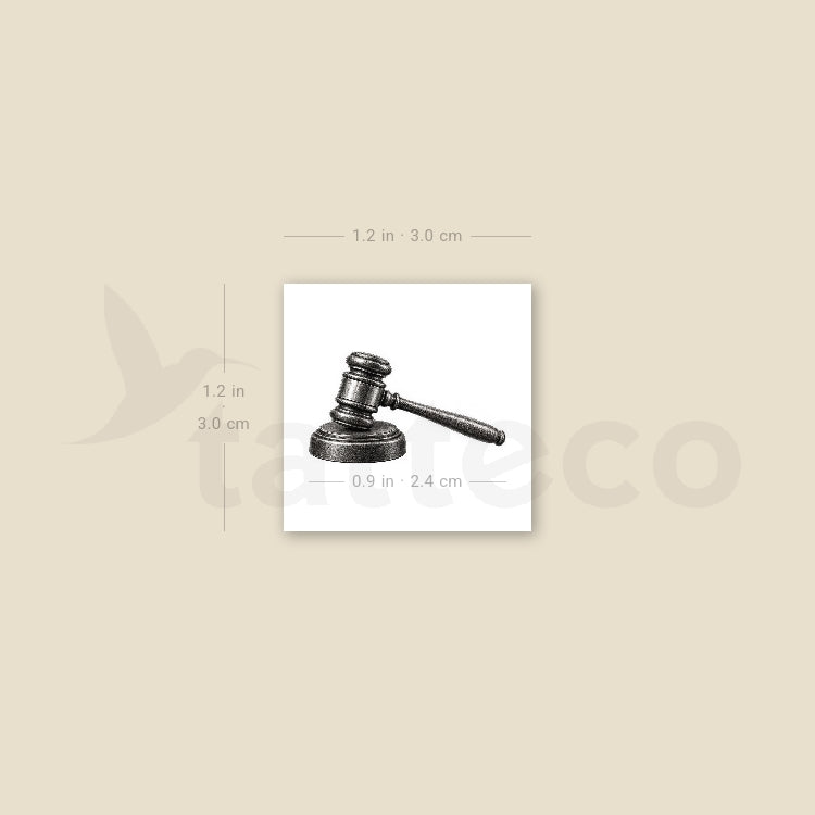 Gavel Temporary Tattoo - Set of 3