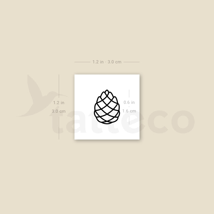 Minimalist Pine Cone Temporary Tattoo - Set of 3