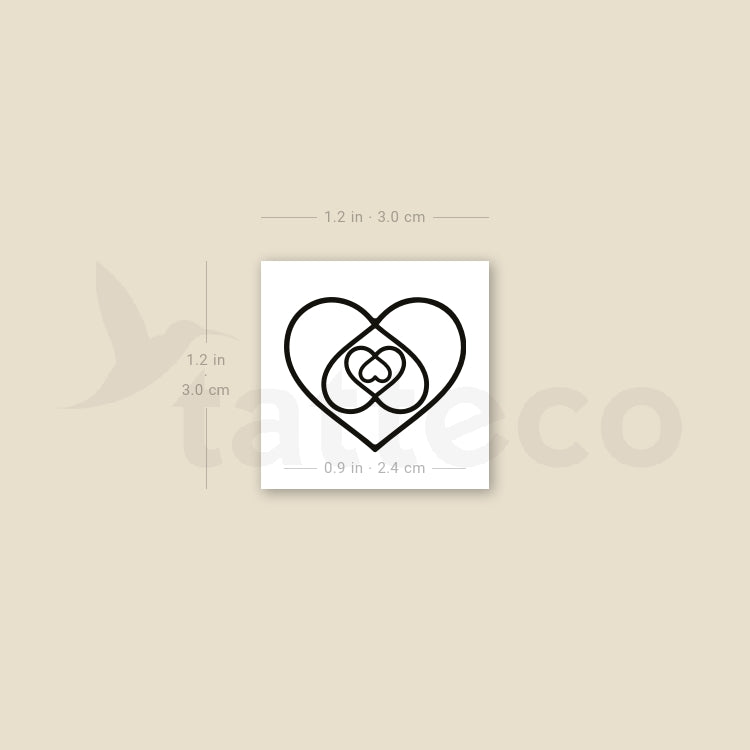 Four Hearts In One Temporary Tattoo - Set of 3