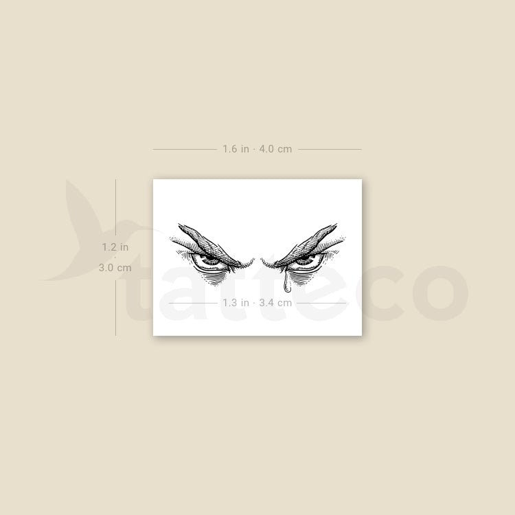 Tatuaje temporal La mirada del ángel caído - Juego de 3