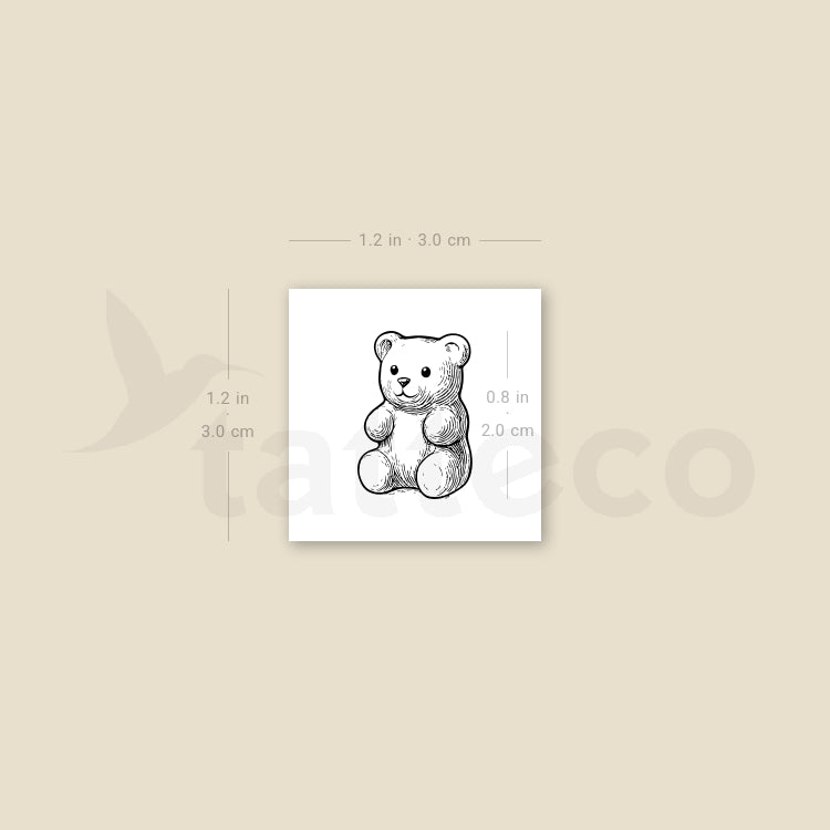 Gummy Bear Temporary Tattoo - Set of 3