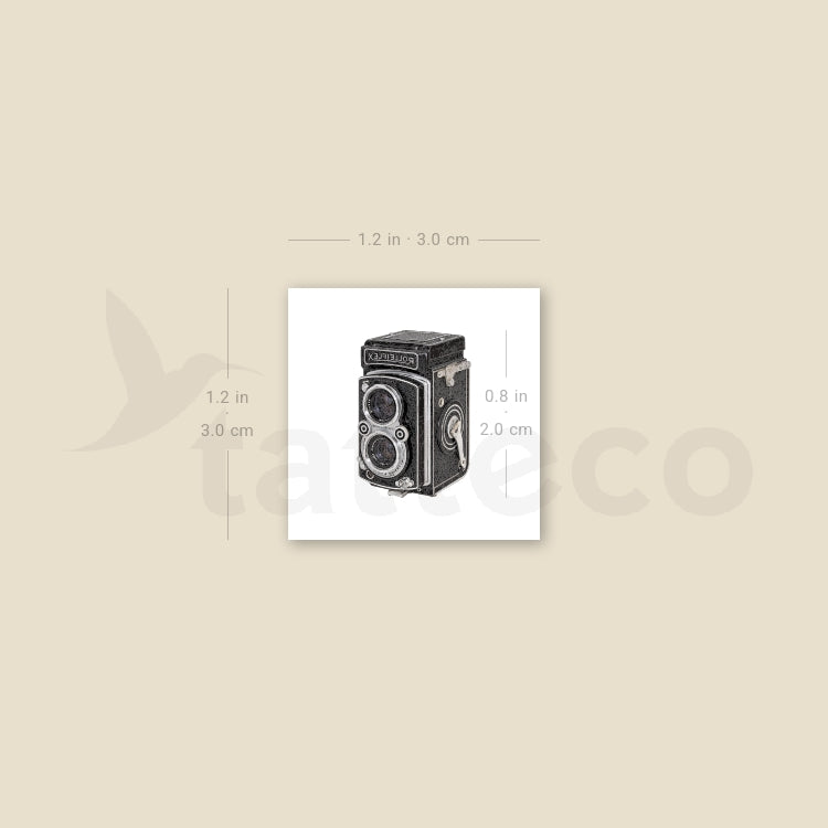 Rolleiflex Camera Temporary Tattoo - Set of 3