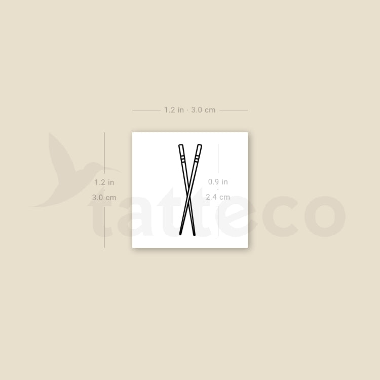 Chopsticks Temporary Tattoo - Set of 3
