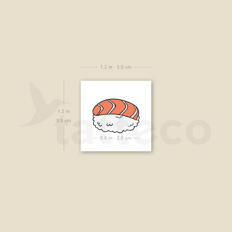 Salmon Nigiri Temporary Tattoo - Set of 3