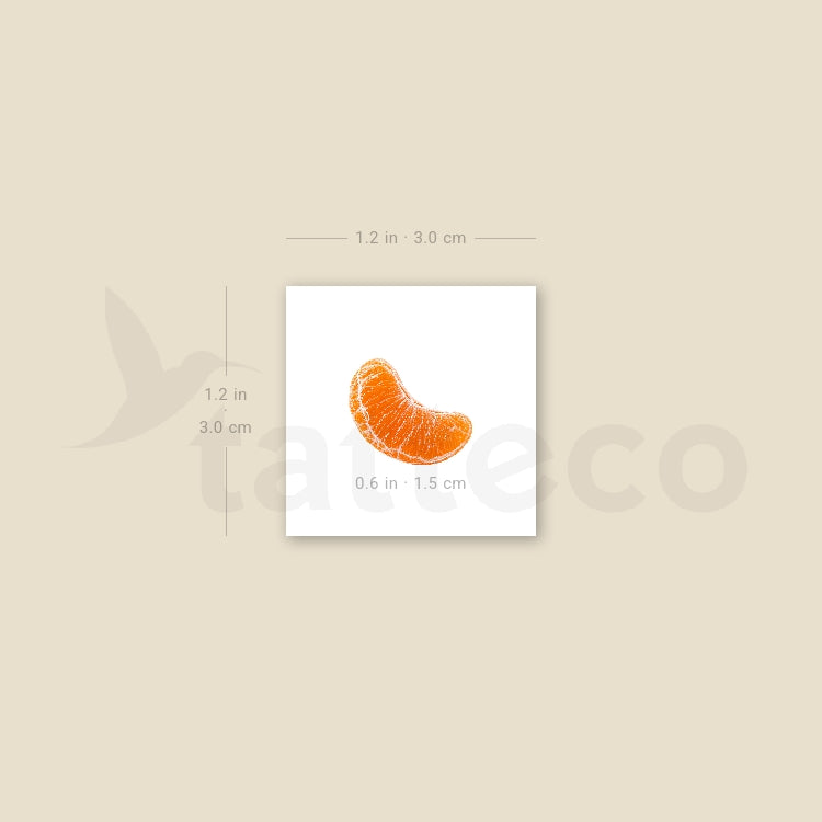 Tangerine Segment Temporary Tattoo - Set of 3