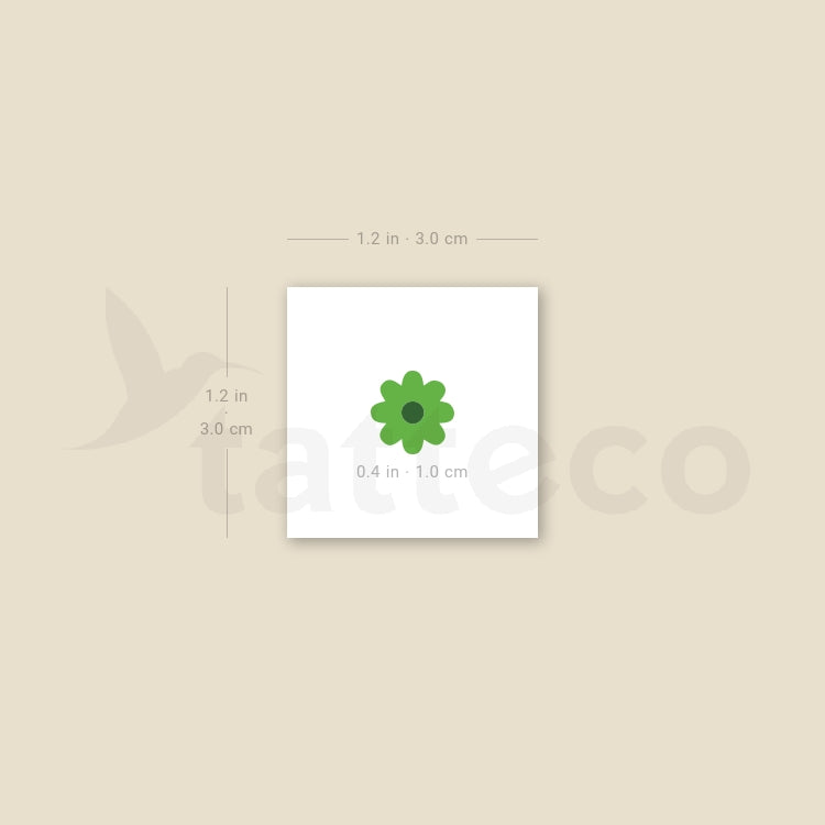 Light Green Flower Temporary Tattoo - Set of 3