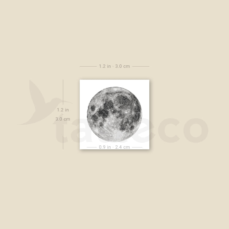 Tatuaje temporal de luna llena pequeña - Juego de 3