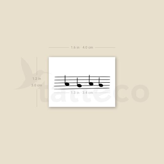 Lady Gaga Music Staff Temporary Tattoo - Set of 3