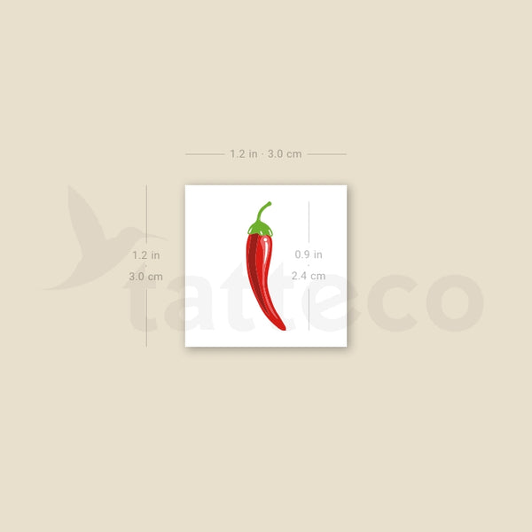 Chili Pepper Temporary Tattoo - Set of 3