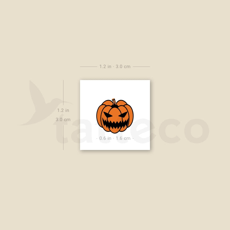 Jack-o'-Lantern Temporary Tattoo - Set of 3