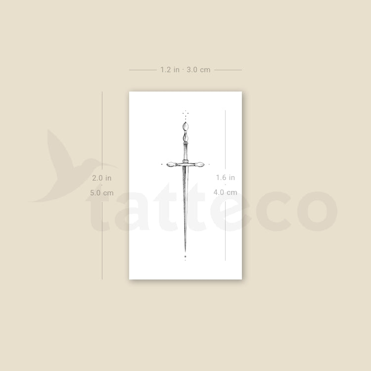 Dagger By Stefano Mazza Temporary Tattoo - Set of 3